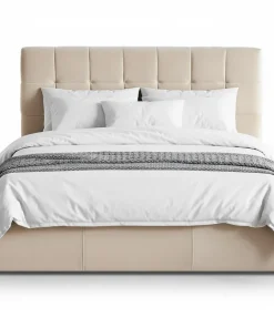 Pack Lit-coffre Luftani + Matelas Bedream 160x200cm Velours Beige