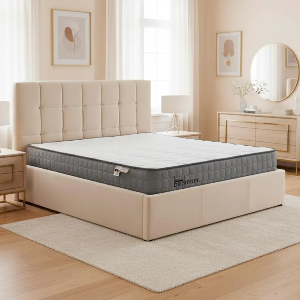Pack Lit-coffre Luftani + Matelas Bedream 160x200cm Velours Beige