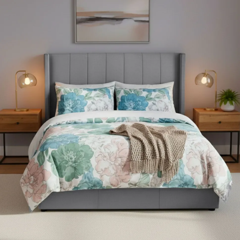 Pack Lit-coffre Magorial + Matelas Bedream 160x200cm Velours Gris