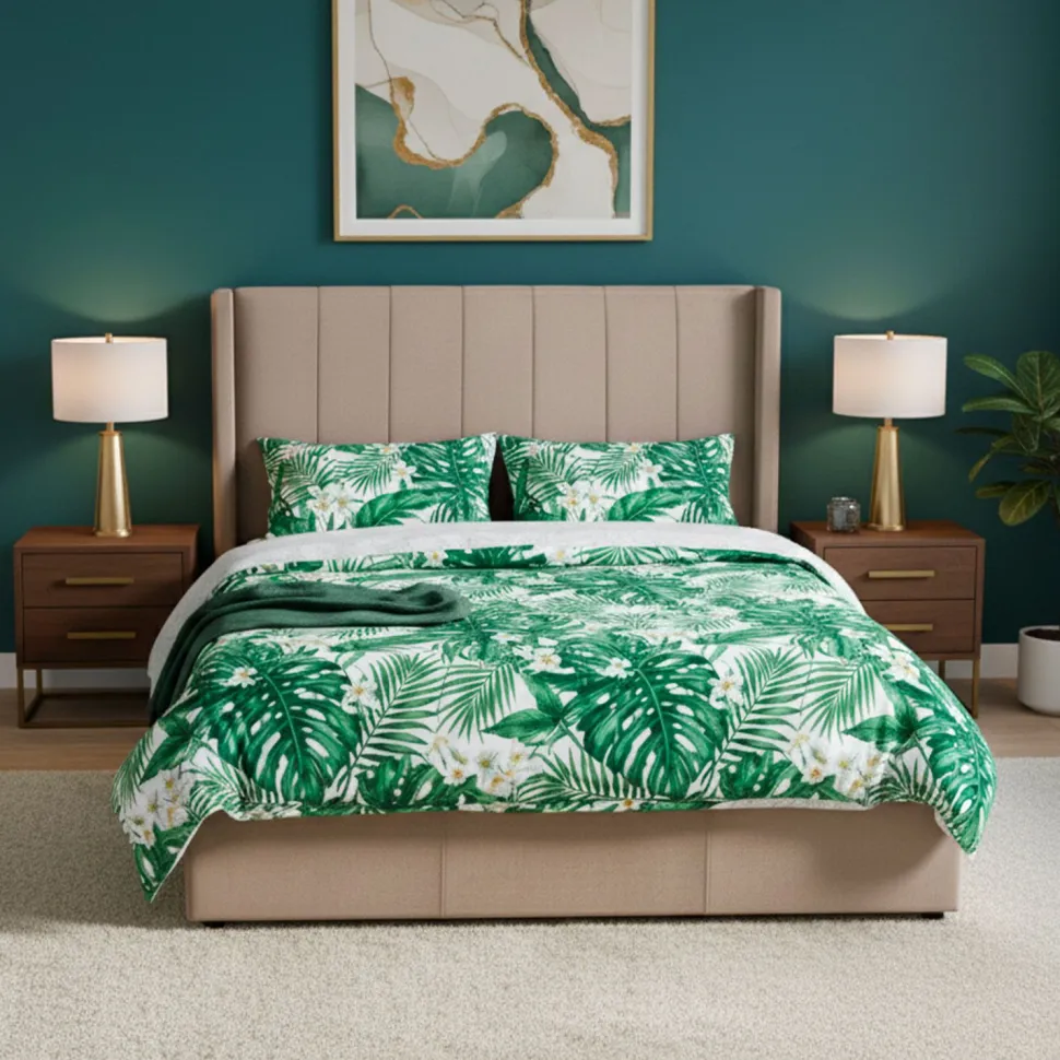 Pack Lit-coffre Magorial + Matelas Bedream 160x200cm Velours Taupe