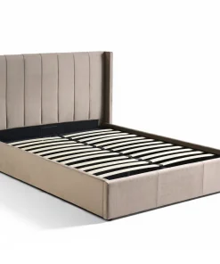 Pack Lit-coffre Magorial + Matelas Bedream 160x200cm Velours Taupe