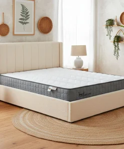 Pack Lit-coffre Magorial + Matelas Bedream 180x200cm Tissu bouclette Crème