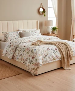 Pack Lit-coffre Magorial + Matelas Bedream 180x200cm Tissu bouclette Crème