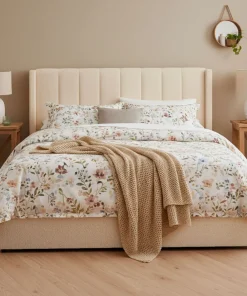 Pack Lit-coffre Magorial + Matelas Bedream 180x200cm Tissu bouclette Crème