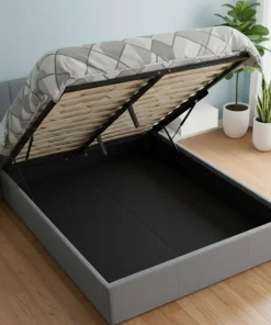 Pack Lit-coffre Magorial + Matelas Bedream 180x200cm Velours Gris