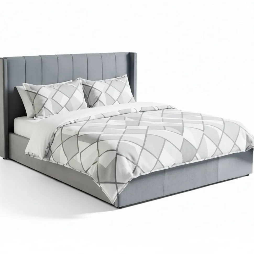 Pack Lit-coffre Magorial + Matelas Bedream 180x200cm Velours Gris
