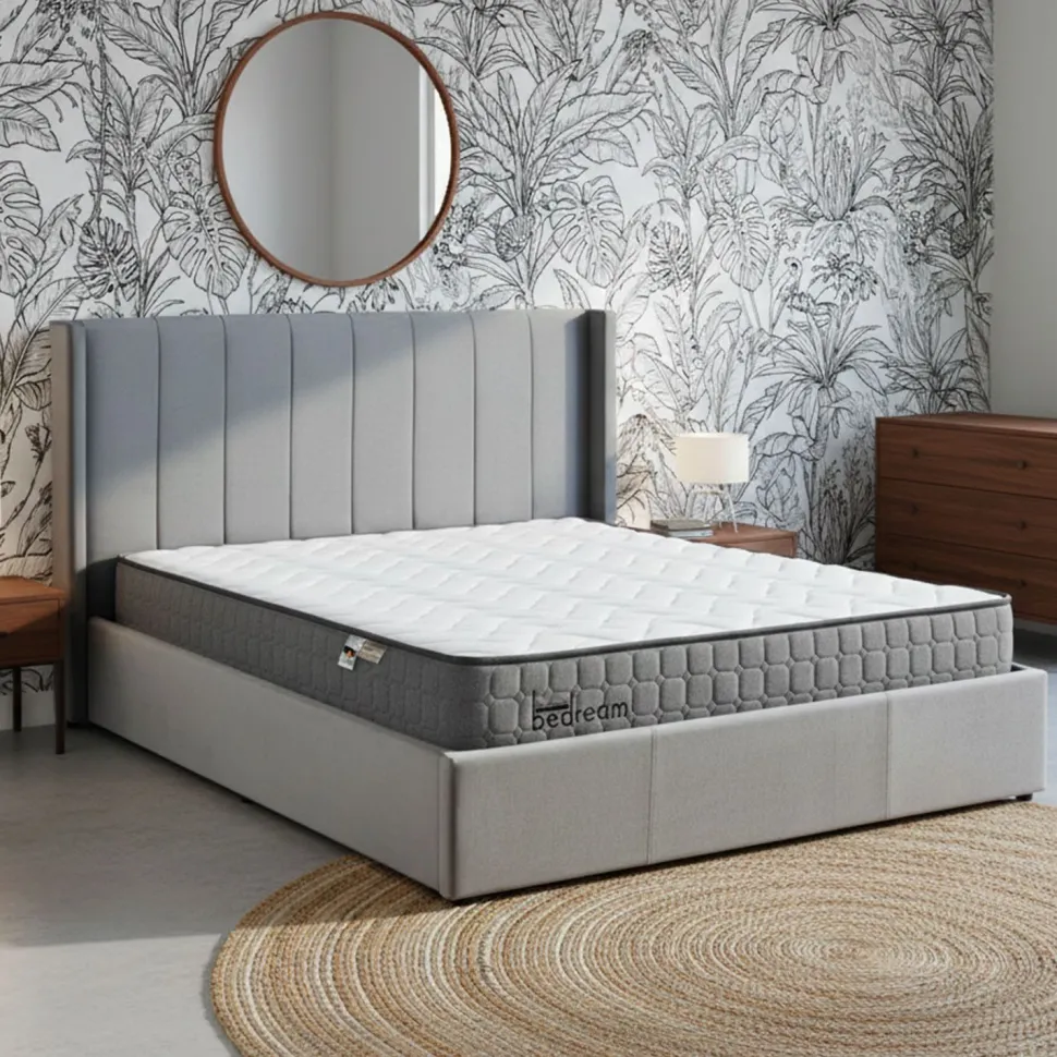 Pack Lit-coffre Magorial + Matelas Bedream 180x200cm Velours Gris