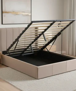 Pack Lit-coffre Magorial + Matelas Bedream 140x190cm Velours Taupe