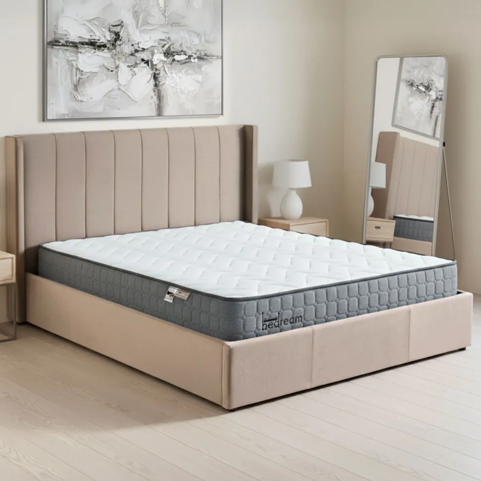 Pack Lit-coffre Magorial + Matelas Bedream 180x200cm Velours Taupe