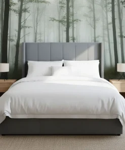 Pack Lit-coffre Magorial + Matelas Bedream 140x190cm Velours Gris