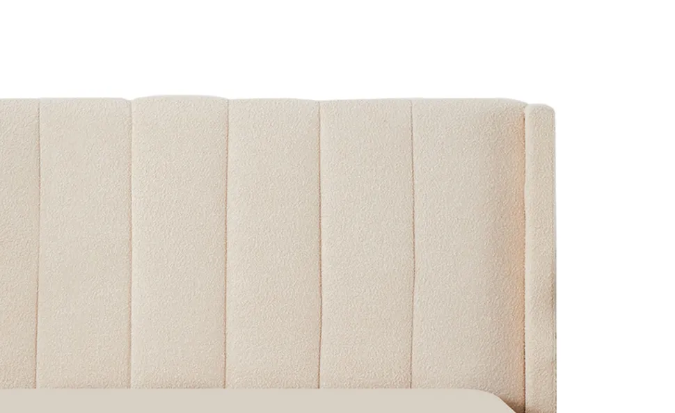 Pack Lit-coffre Magorial + Matelas Bedream 140x190cm Tissu bouclette Crème