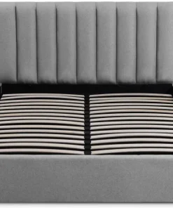 Pack Lit-coffre Songe + Matelas Bedream 160x200cm Tissu Gris