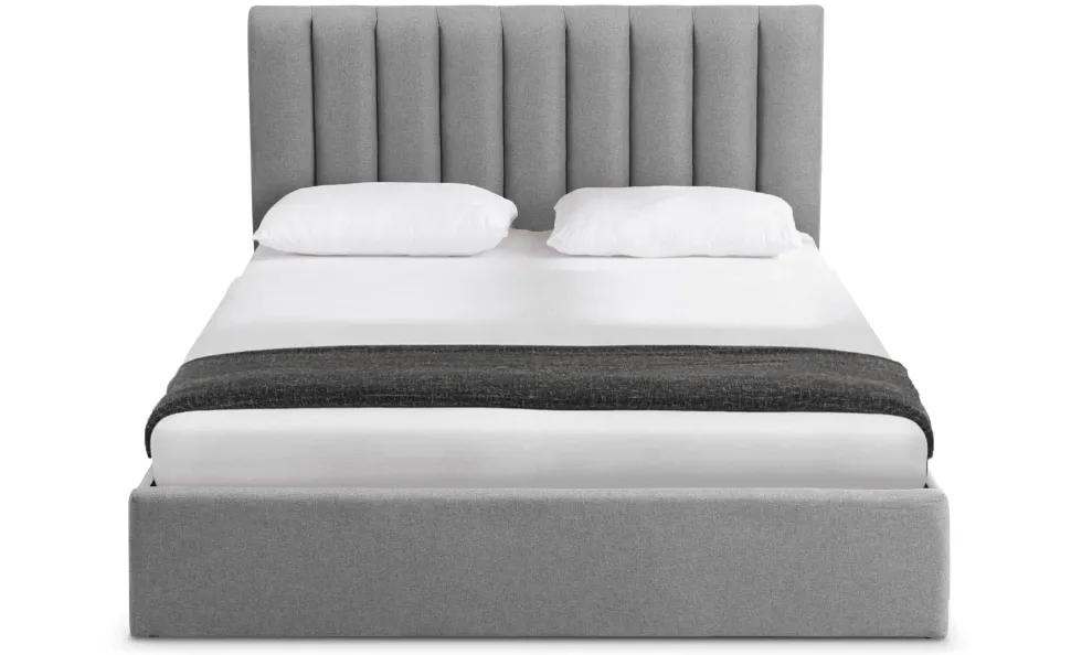 Pack Lit-coffre Songe + Matelas Bedream 160x200cm Tissu Gris