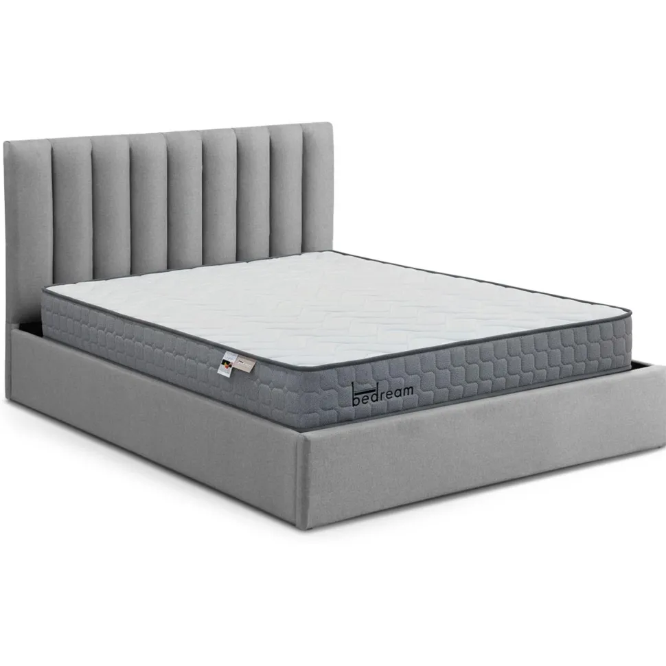 Pack Lit-coffre Songe + Matelas Bedream 160x200cm Tissu Gris