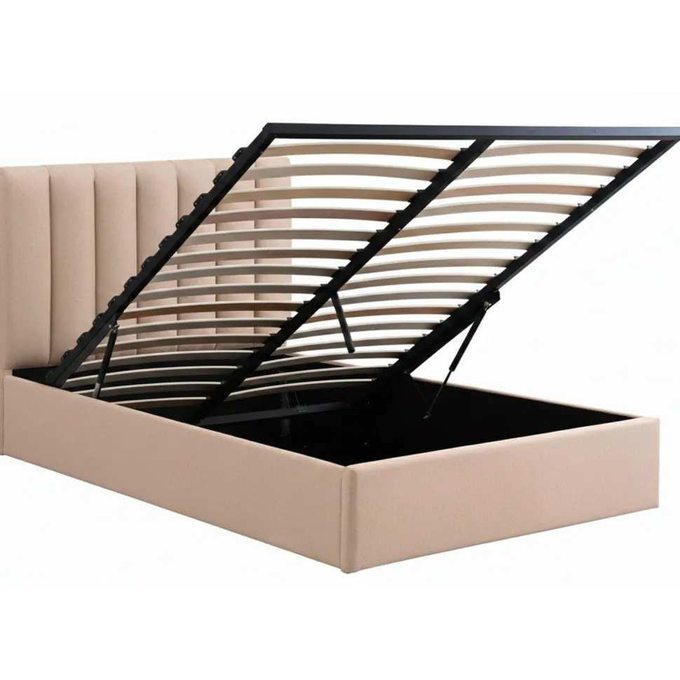 Pack Lit-coffre Songe + Matelas Bedream 140x190cm Tissu Beige