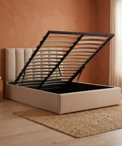 Pack Lit-coffre Songe + Matelas Bedream 140x190cm Tissu Beige