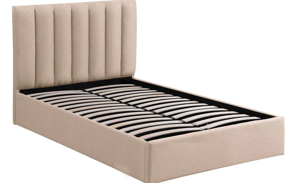 Pack Lit-coffre Songe + Matelas Bedream 140x190cm Tissu Beige