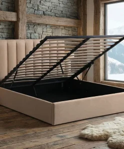 Pack Lit-coffre Songe + Matelas Bedream 180x200cm Tissu Beige