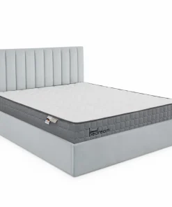 Pack Lit-coffre Songe + Matelas Bedream 180x200cm Velours Argent