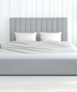 Pack Lit-coffre Songe + Matelas Bedream 180x200cm Velours Argent