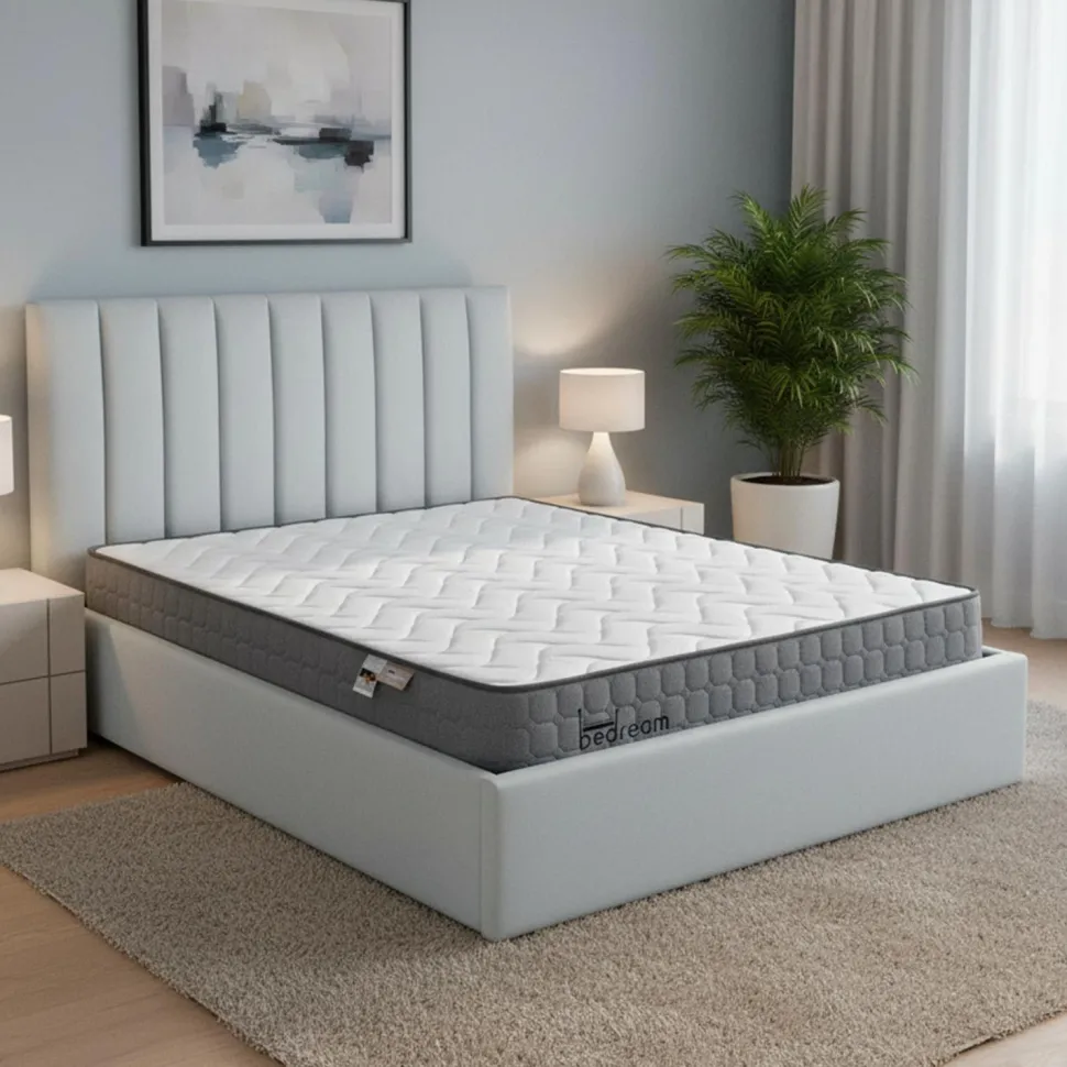 Pack Lit-coffre Songe + Matelas Bedream 160x200cm Velours Argent