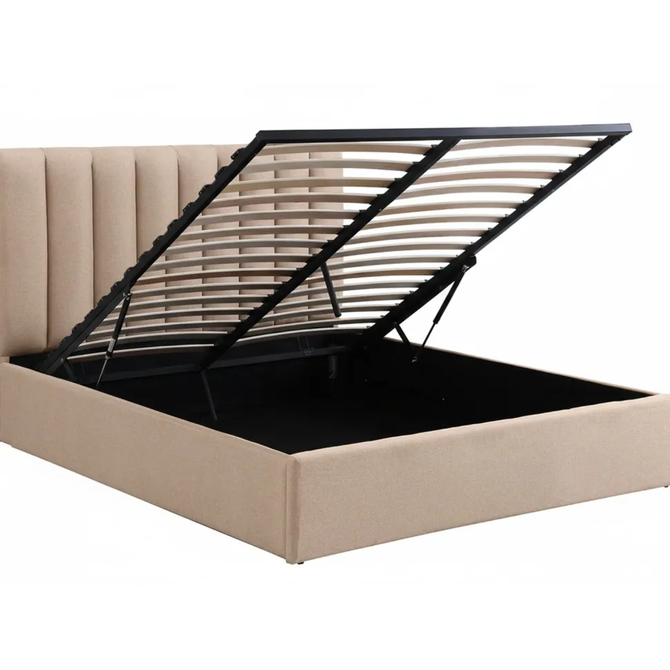 Pack Lit-coffre Songe + Matelas Bedream 160x200cm Tissu Beige