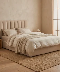Pack Lit-coffre Songe + Matelas Bedream 160x200cm Tissu Beige
