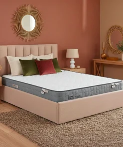 Pack Lit-coffre Songe + Matelas Bedream 160x200cm Tissu Beige