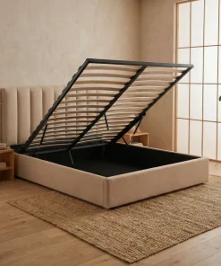 Pack Lit-coffre Songe + Matelas Bedream 160x200cm Tissu Beige
