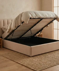 Pack Lit-coffre Songe + Matelas Bedream 160x200cm Tissu Beige