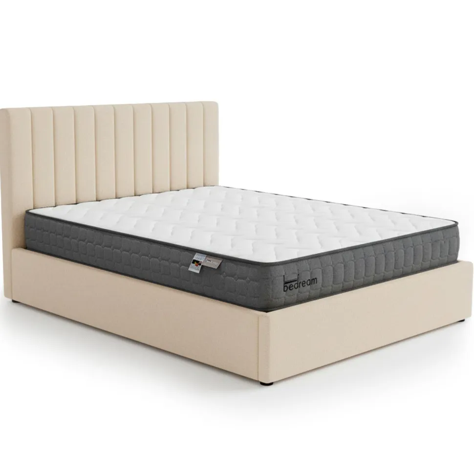 Pack Lit-coffre Songe Matelas Bedream 160x200cm Tissu bouclette Beige