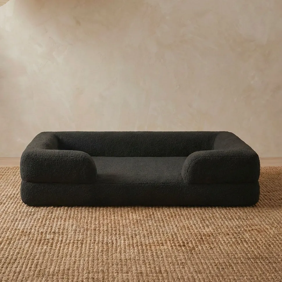 Panier pour chien et chat Chouchon 65x90cm Tissu Bouclette Noir