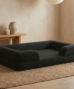 Panier pour chien et chat Chouchon 65x90cm Tissu Bouclette Noir
