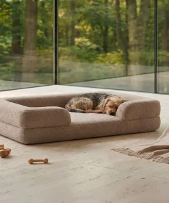 Panier pour chien et chat Chouchon 65x90cm Tissu Bouclette Taupe clair
