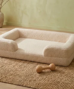 Panier pour chien et chat Chouchon 65x90cm Tissu Bouclette Crème