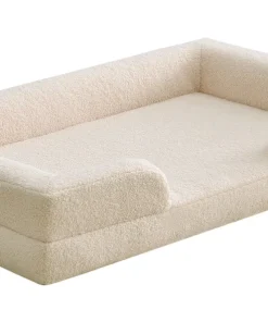 Panier pour chien et chat Chouchon 65x90cm Tissu Bouclette Crème