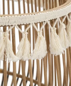 Paniers ronds en rotin marron finition tissu naturel