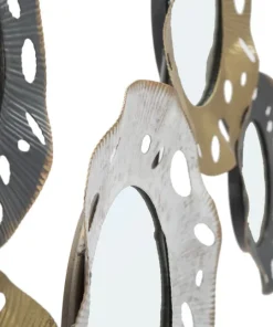 Panneau décoratif 3D en métal design abstrait et géométrique Fer M.D.F verre multicolore