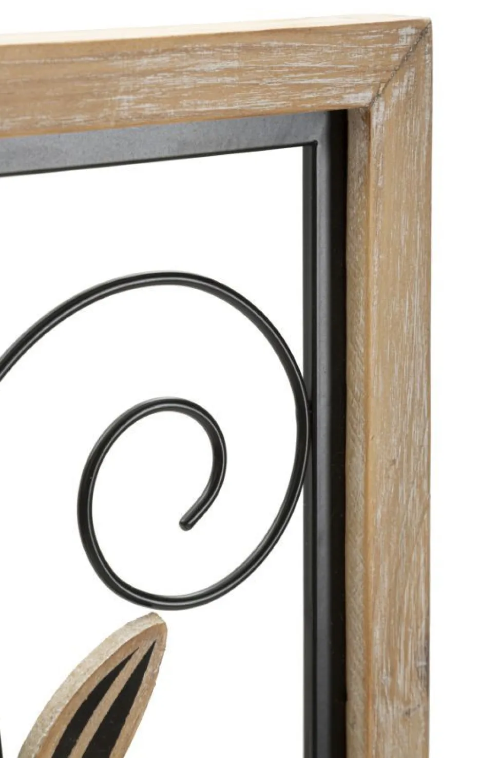 Panneau décoratif 3D Koman Métal Noir et Bois Marron