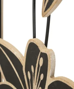 Panneau décoratif 3D Koman Métal Noir et Bois Marron
