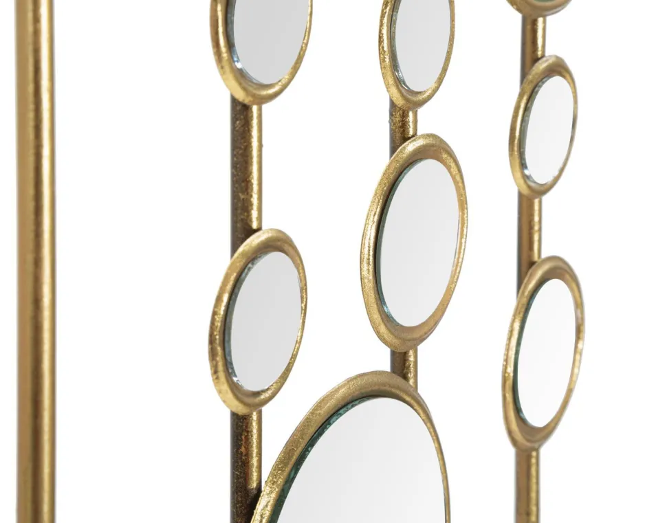 Panneau décoratif miroirs ronds doré
