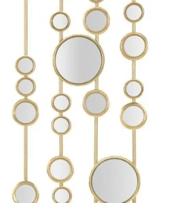 Panneau décoratif miroirs ronds doré