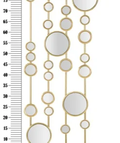 Panneau décoratif miroirs ronds doré