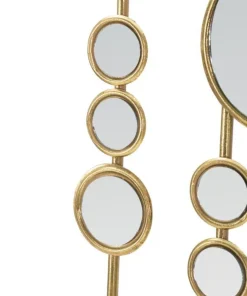 Panneau décoratif miroirs ronds doré