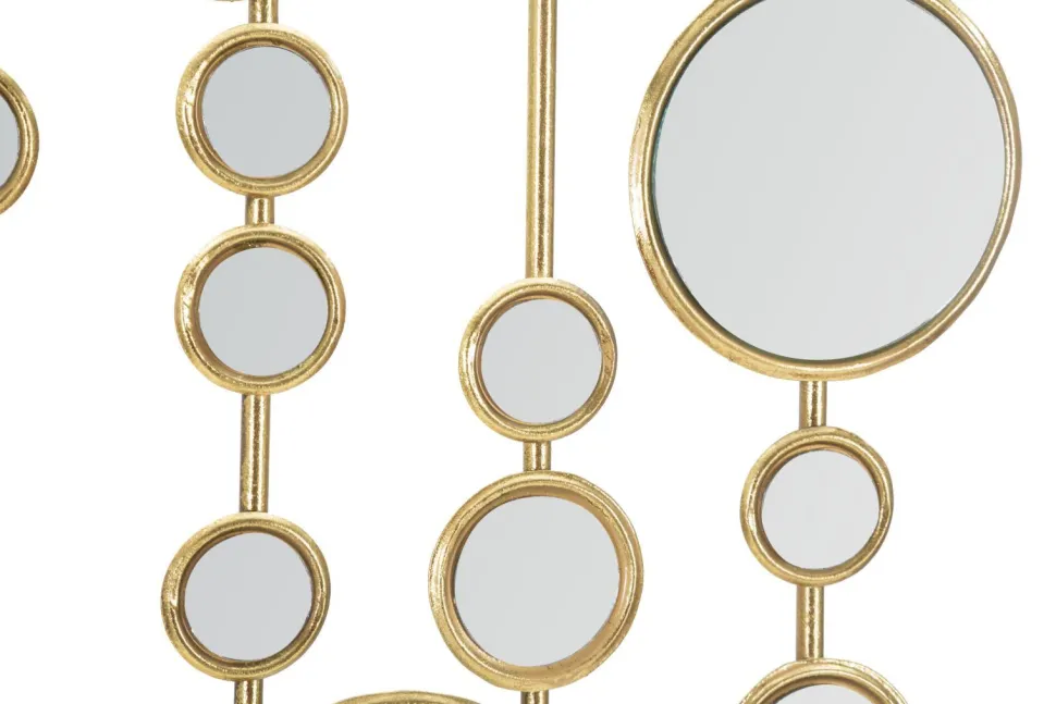 Panneau décoratif miroirs ronds doré