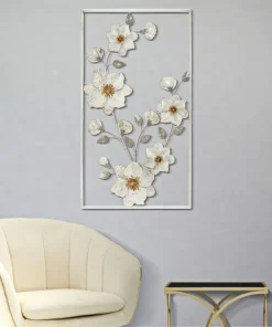 Panneau mural 3D Flix en métal multicolore design floral