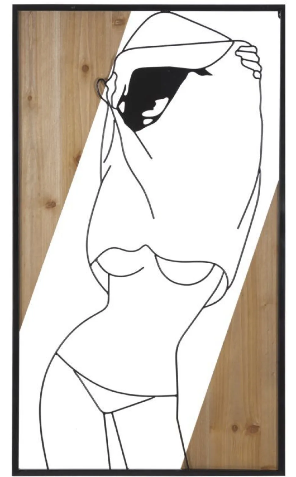 Panneau mural décoratif 3D Fer Noir et MDF Marron