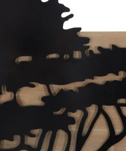 Panneau mural décoratif 3D set de 3 pcs métal et bois