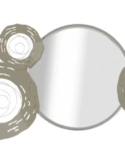 Panneau mural décoratif 3D en métal argenté avec miroir