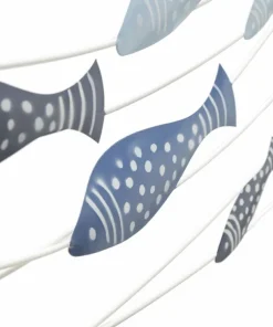 Panneau mural décoratif métal 3D poissons multicolores
